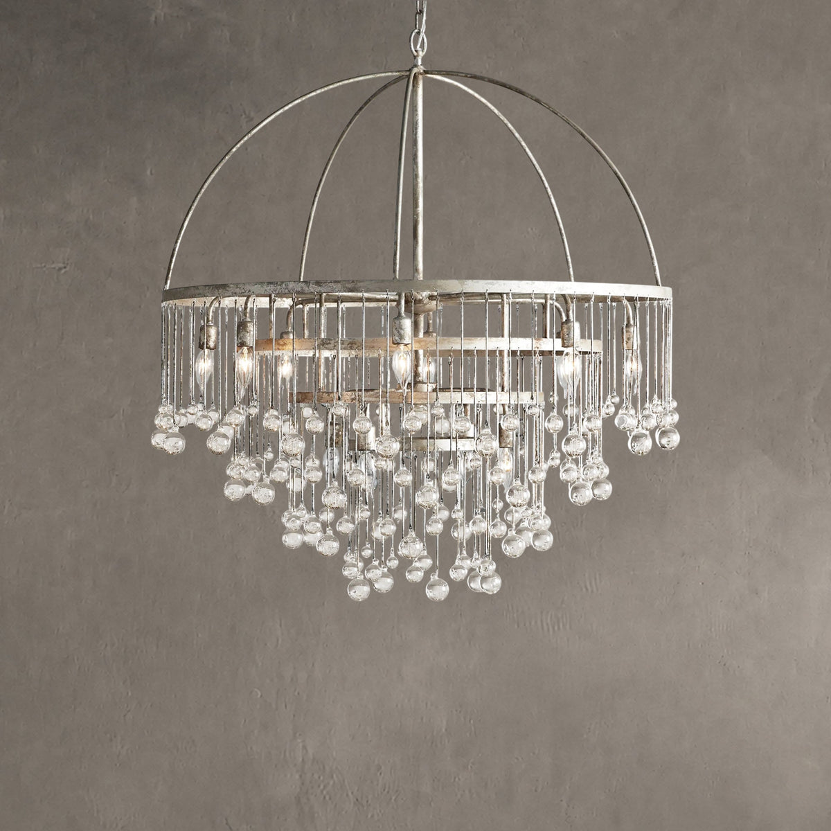 Aurelle Crystal Ball Round Chandelier 5 Light / 8 Light