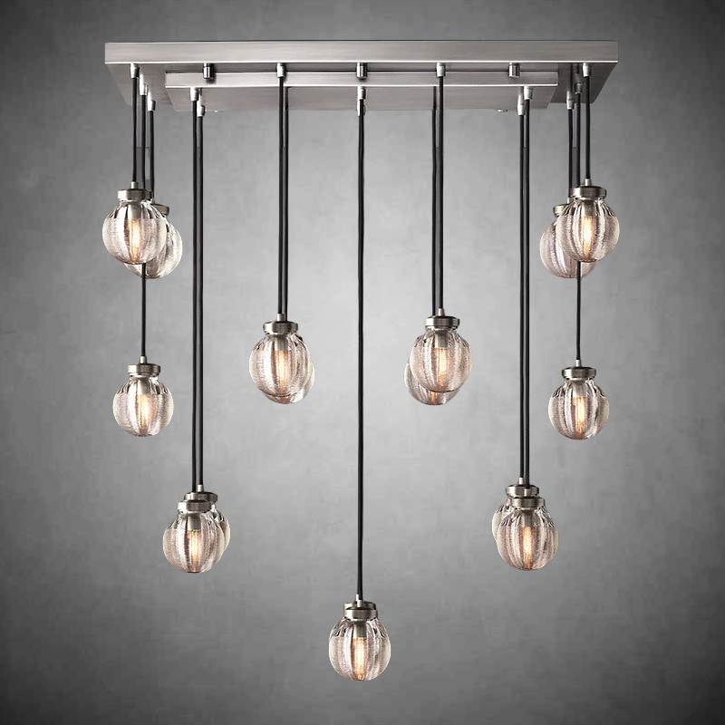 Pearls Spherical Modern Rectangular Chandelier 36”