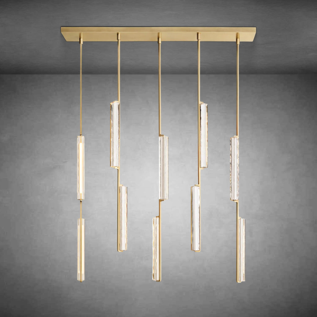 Auduban Crystal Linear Chandelier 54"