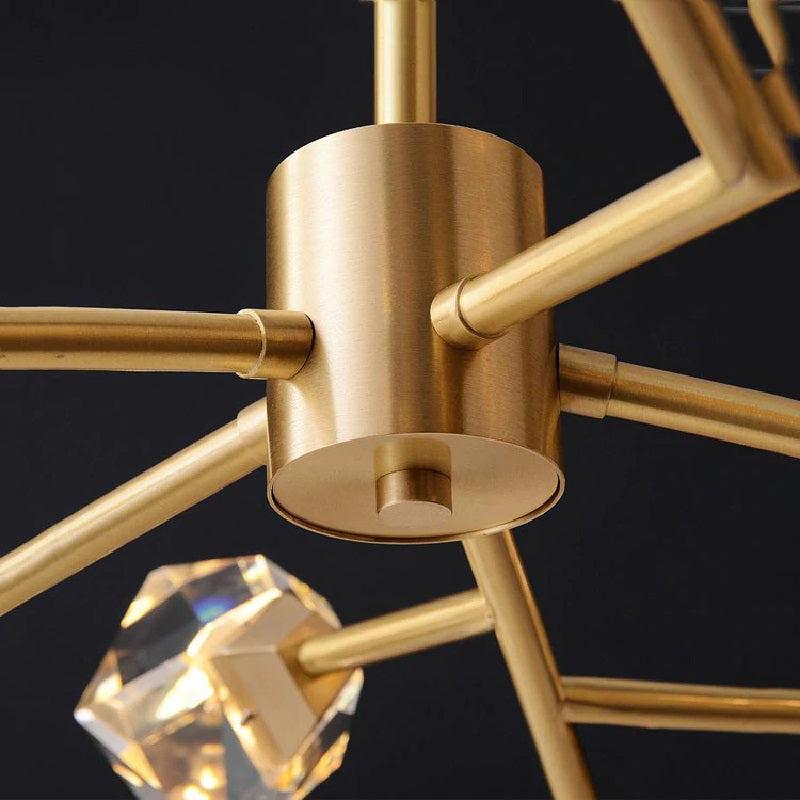 Zora Modern Faceted Crystal Chandelier For Living Room