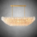 Chiaravalle Glass Tired Rectangular Chandelier 54"74''