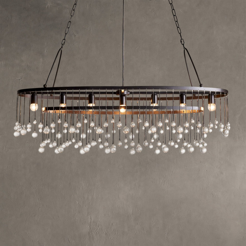 Aurelle Oval Crystal Ball 7 Light Chandelier