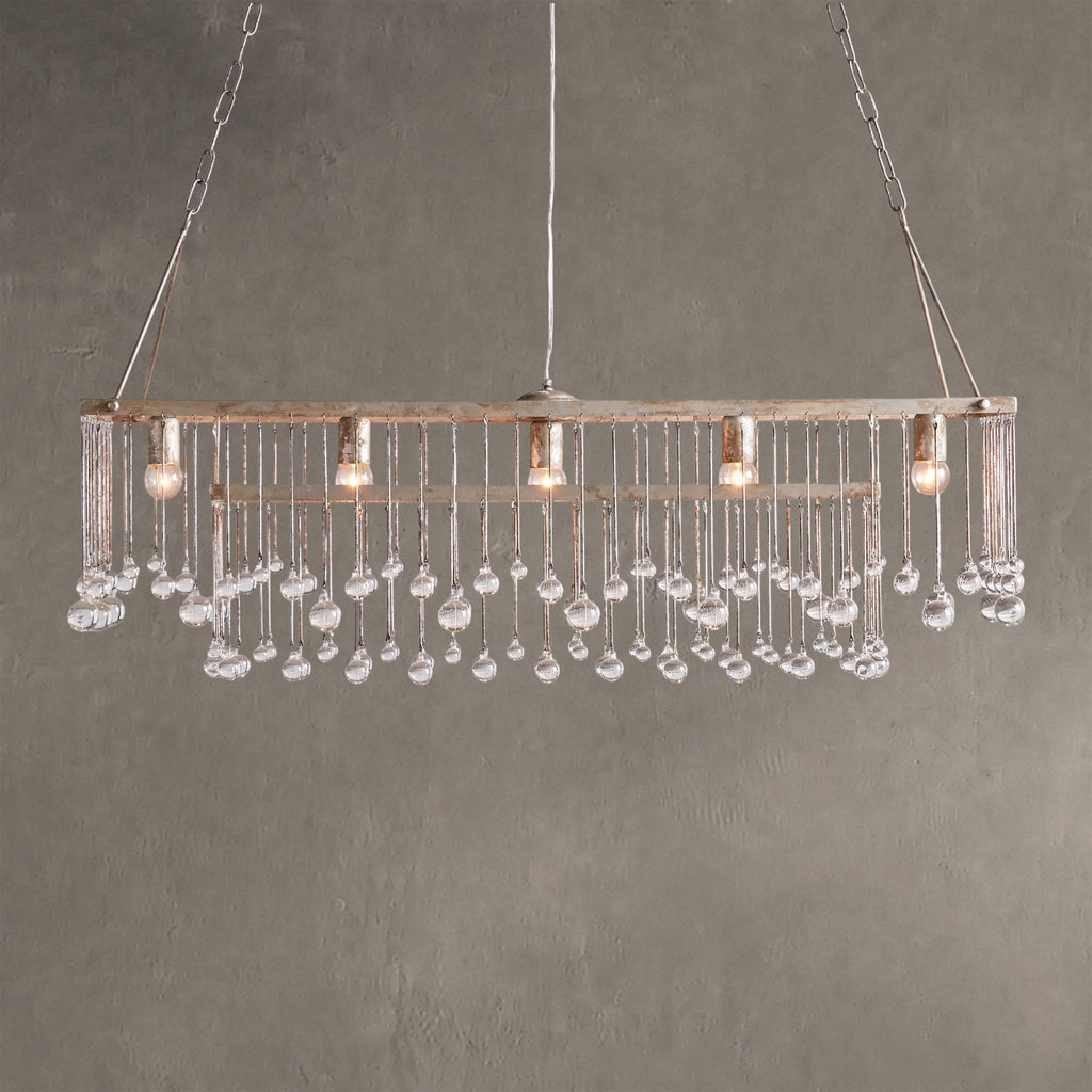 Aurelle Crystal Ball Rectangular Chandelier 47'' 60''