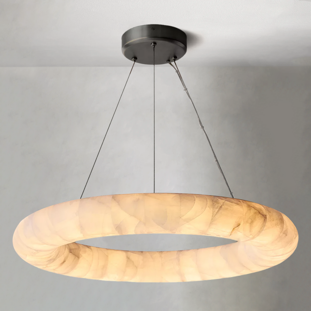 Rivaga Lisse Alabaster Round Chandelier 31" 41" 61"D