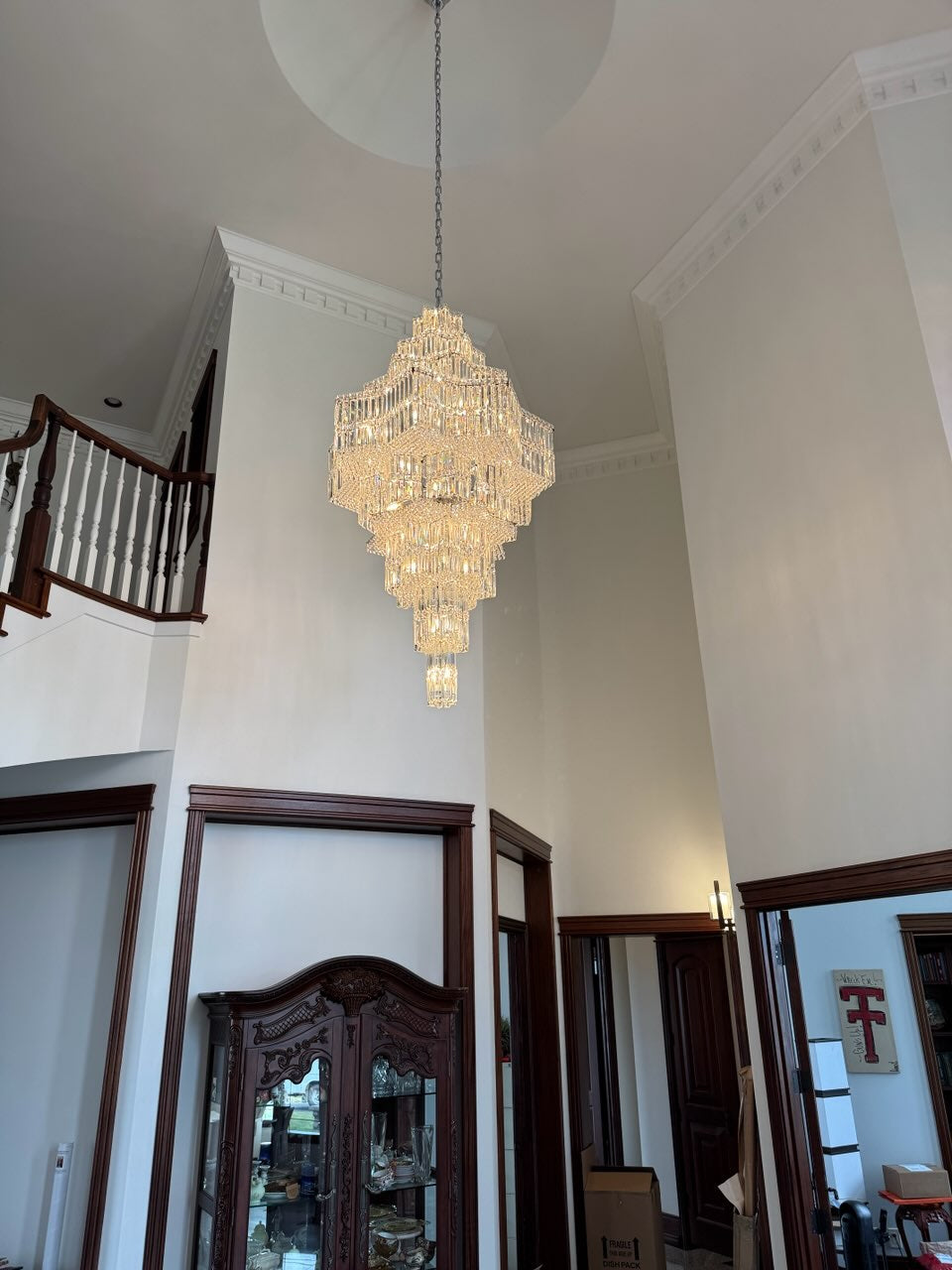 Celestia Modern Crystal Chandelier | Designer Statement Lighting Fixture 41.5H