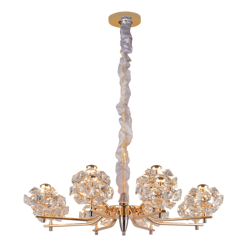 Modern Crystal Branch Chandelier in Gold Finish