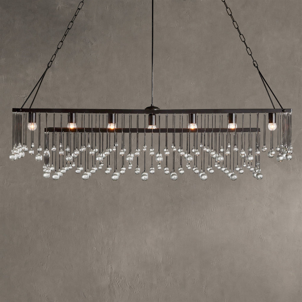 Aurelle Crystal Ball Rectangular Chandelier 47'' 60''