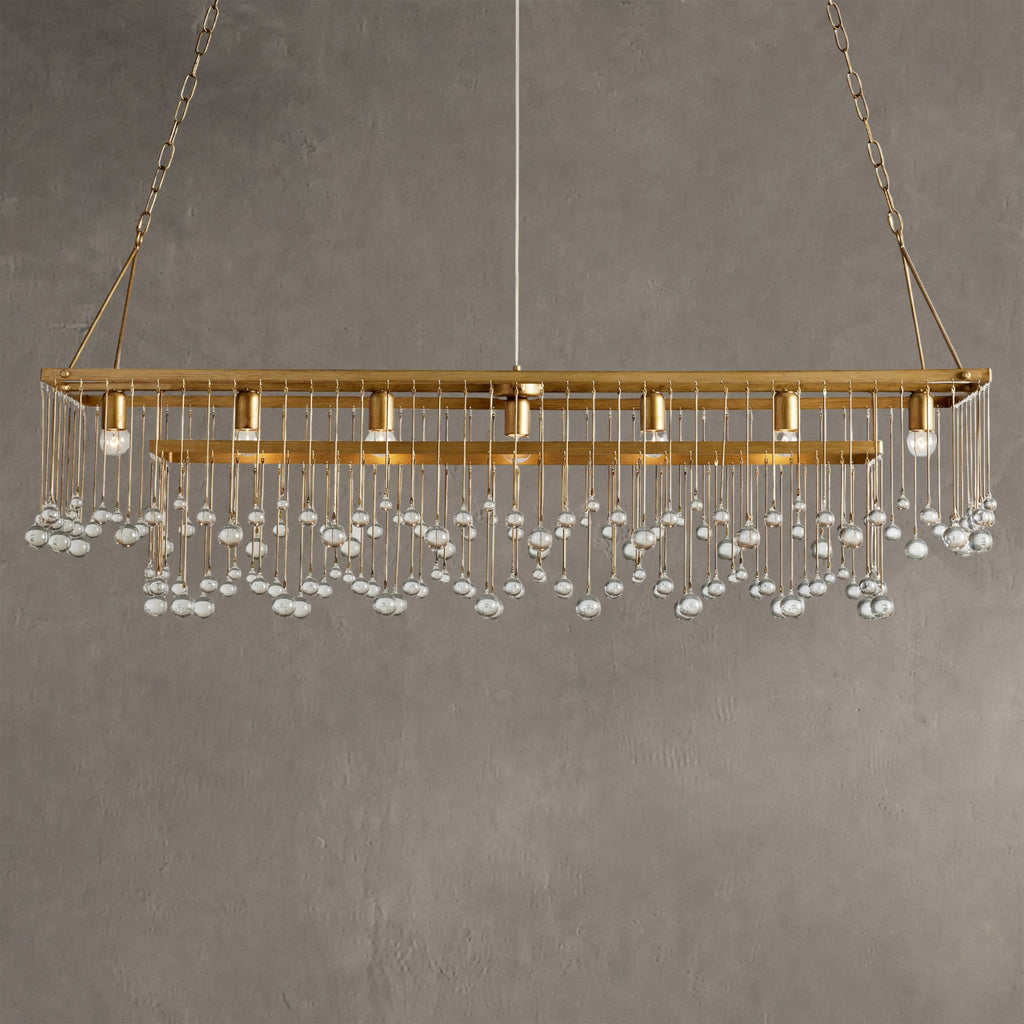 Aurelle Crystal Ball Rectangular Chandelier 47'' 60''