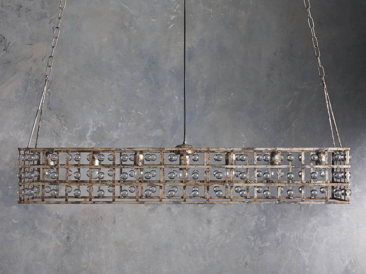 La Cage Rectangular Chandelier 7 Light