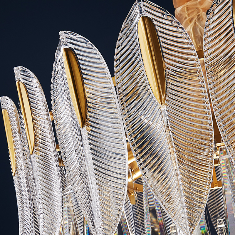 Modern Double Tier Flake Rain Crystal Chandelier