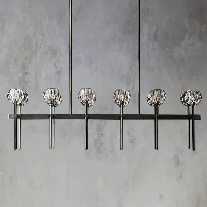 Bille De Crystal Ball Linear Chandelier 48” 60"