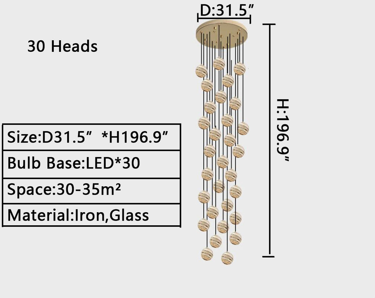 2023 New Nordic Planet Creative Long Pendant Chandelier For Staircase/Foyer/High-ceiling Hallway