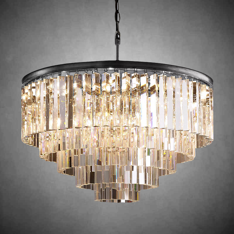 1920s Odaon Art Deco Round Chandelier 20"32''44''
