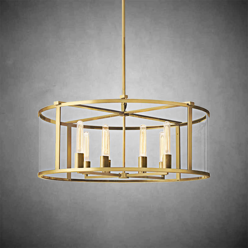 Baker Glass Lantern Modern Round Chandelier 33''44"55''
