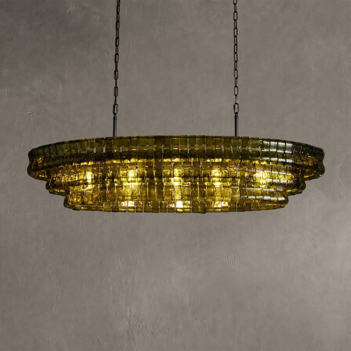 Ghiandor Glass Oval Chandelier 54''65''