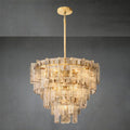 Lattace Smoke Glass Tiered Round Chandelier 36"47"