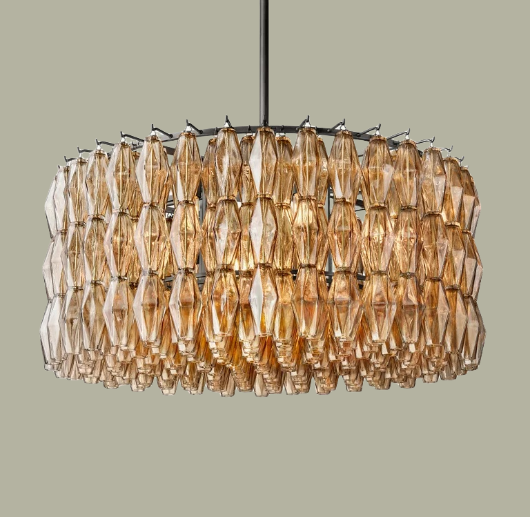Chiaravalle Smoke Glass Round Chandelier 37"47‘’62‘’