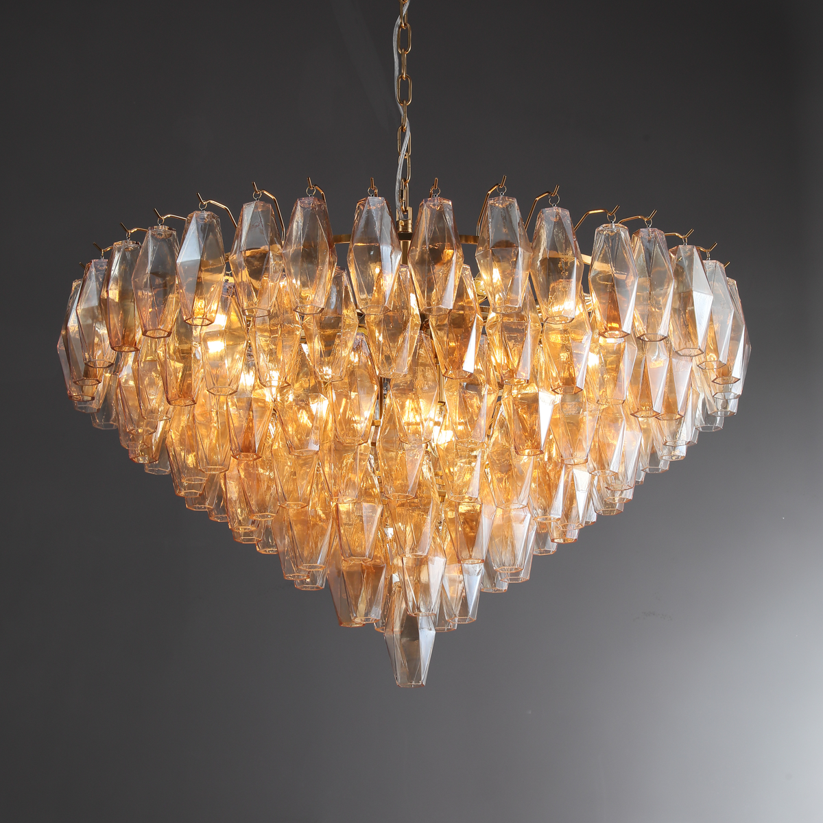 Chiaravalle Glass Tiered Round Chandelier 37"D 47''D 62''D