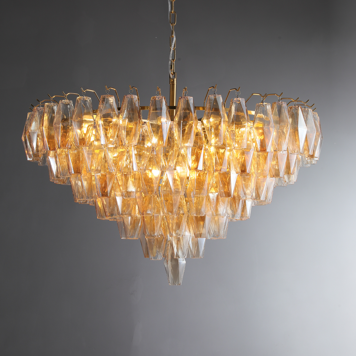 Chiaravalle Glass Tiered Round Chandelier 37"D 47''D 62''D