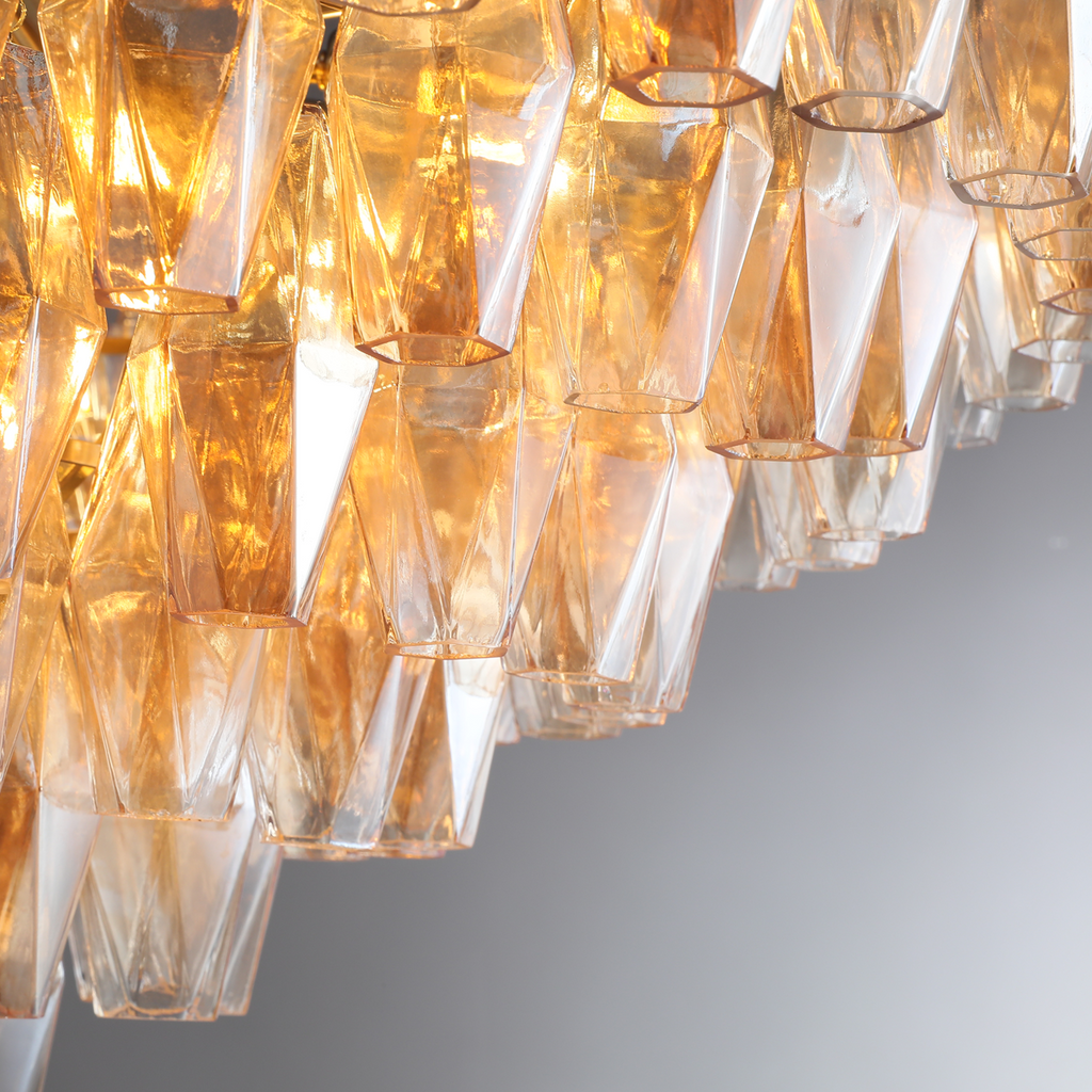Chiaravalle Glass Tiered Round Chandelier 37"D 47''D 62''D