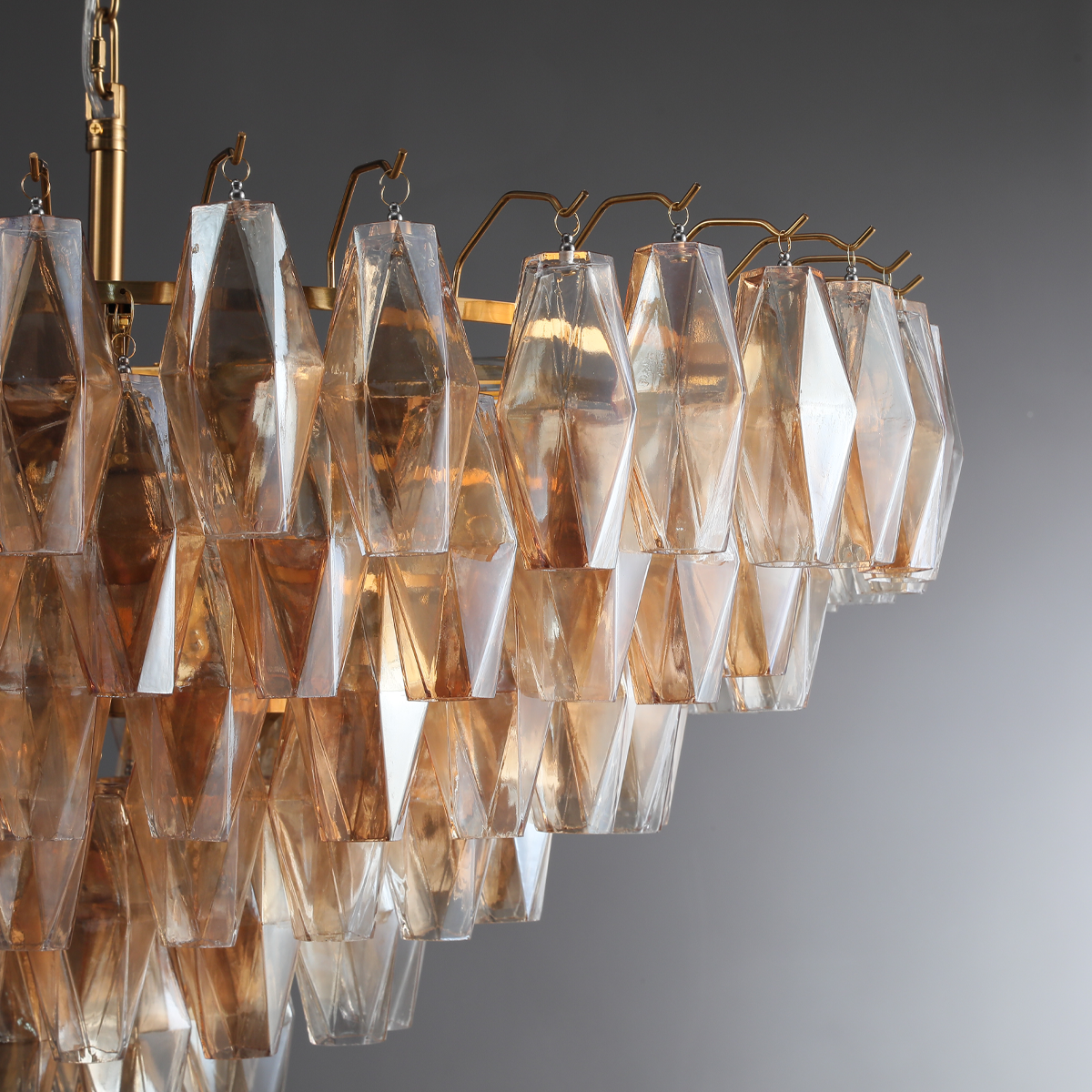 Chiaravalle Glass Tiered Round Chandelier 37"D 47''D 62''D