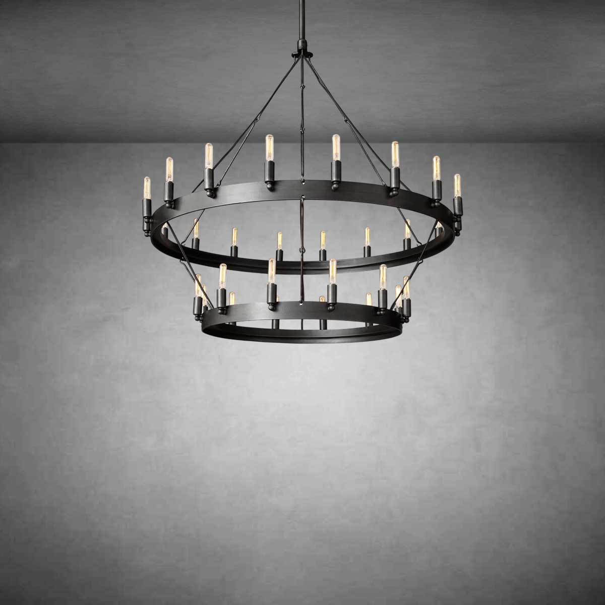 Celestine Vintage Filament Two-Tier Chandelier