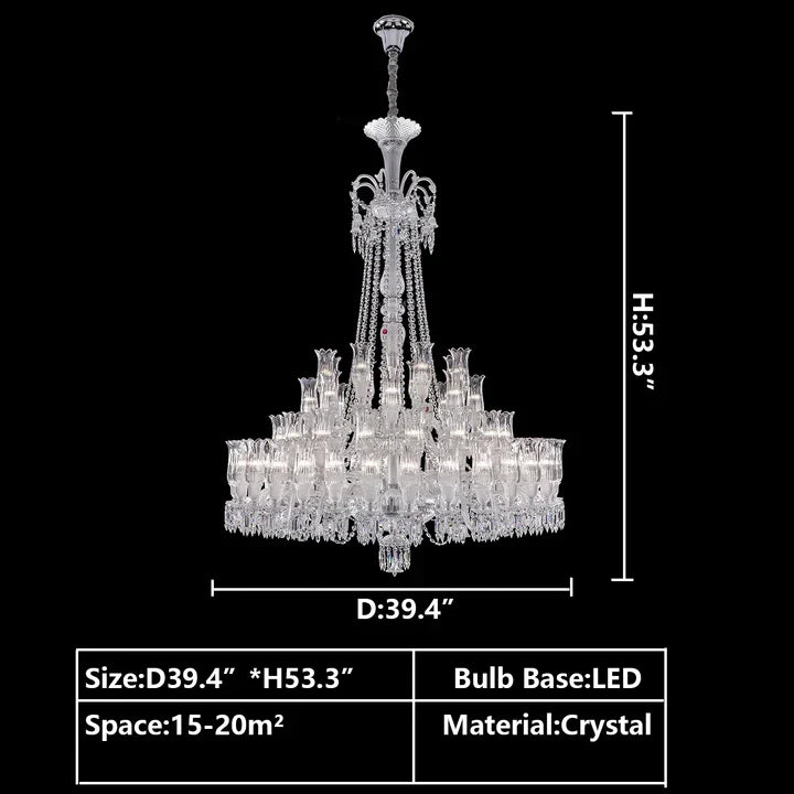 Multi Layer Chrome Crystal Chandelier in French Style with Romantic Branch Flowers for Grand Hallway and Staircase