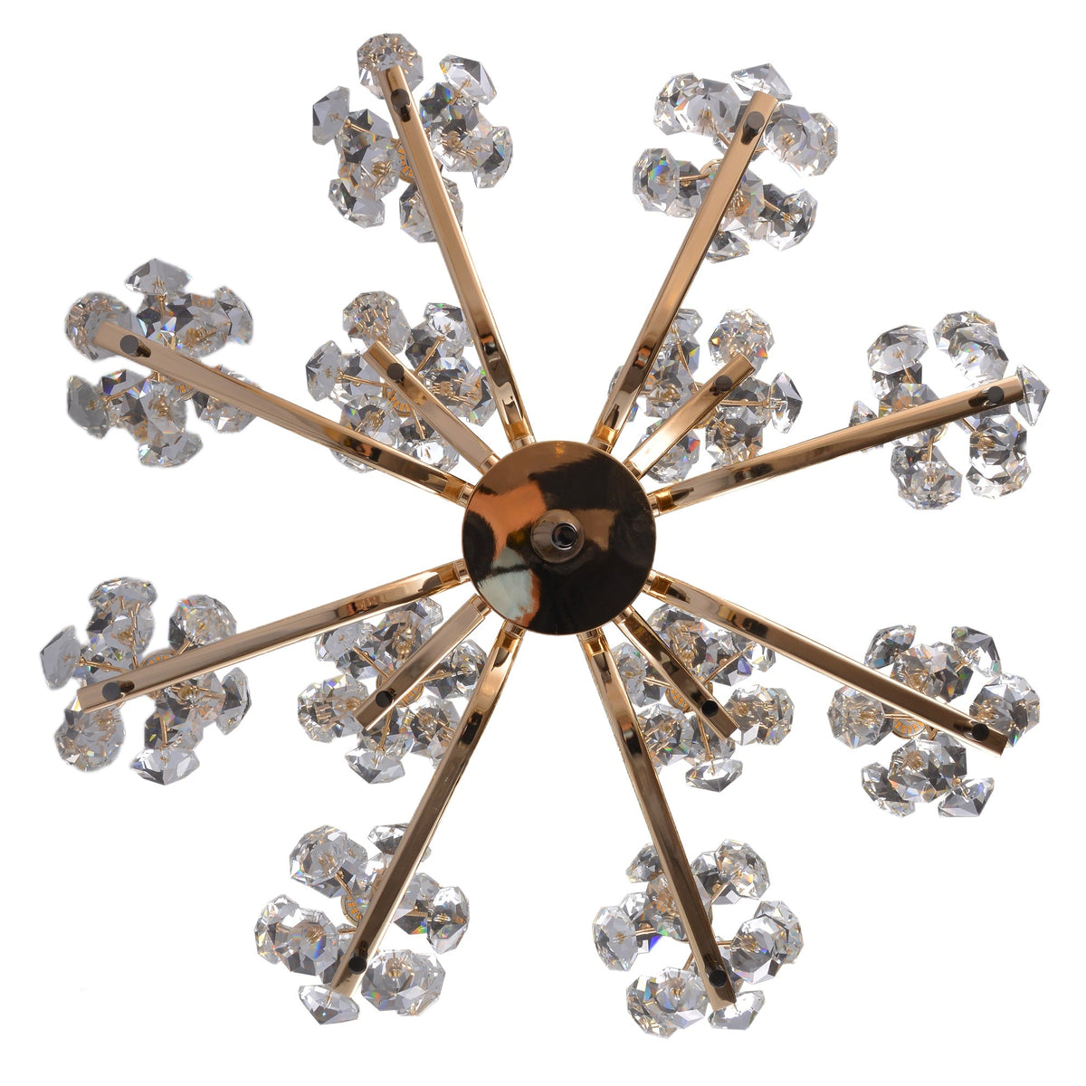 Modern Crystal Branch Chandelier in Gold Finish