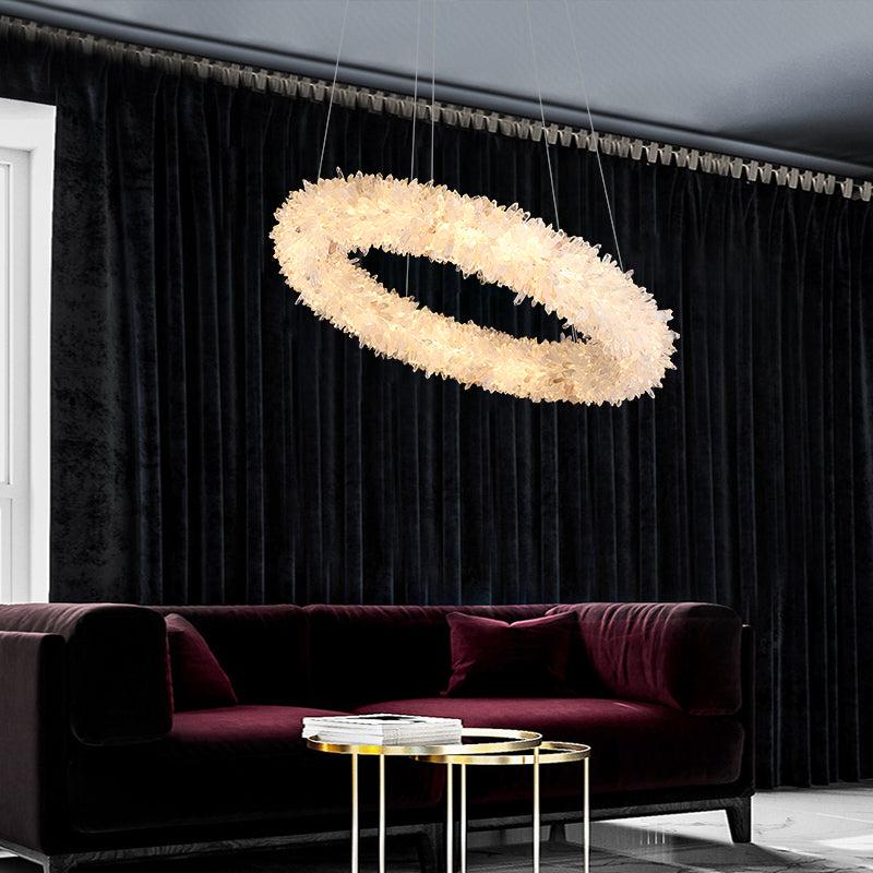 Rock Crystal Round Modern Chandelier - Calmoxve