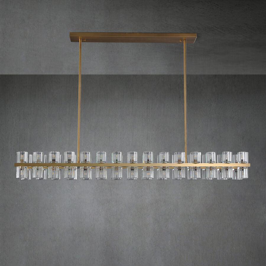 Arcachen Crystal Rectangular Chandelier 54"