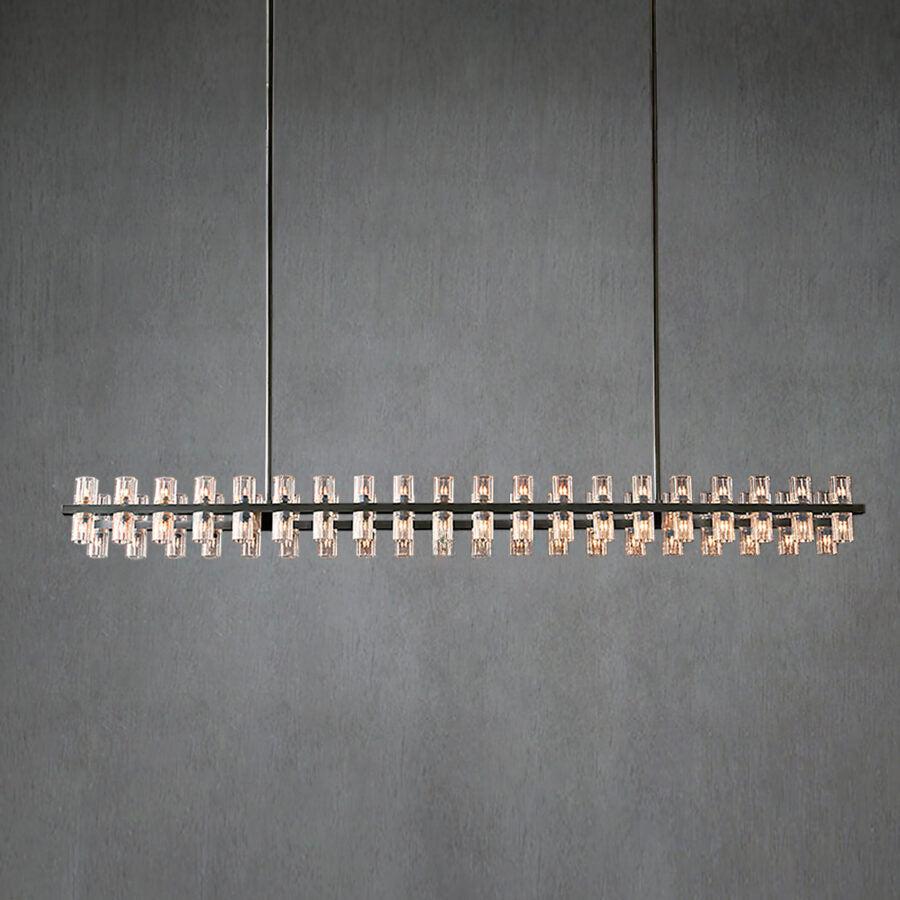Arcachen Crystal Rectangular Chandelier 72"