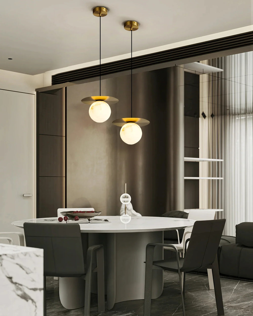 Spanish Alabaster Bedside Pendant Light