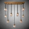 Pearls Spherical Modern Rectangular Chandelier 36”