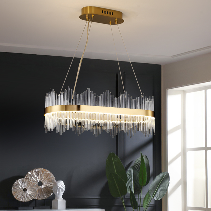 Skylar Oval Glass Chandelier For Dining Room