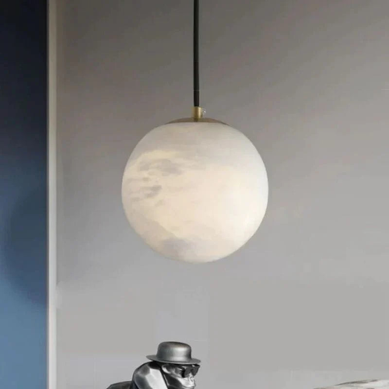 Modern Luxury Alabaster Ball Pendant Light, Island Mini Pendant Light