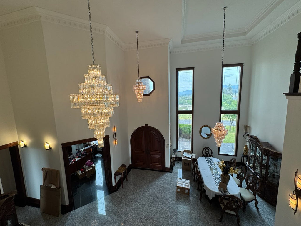Celestia Multi-Tier Crystal Chandelier | Luxury Foyer & Staircase Lighting 23H