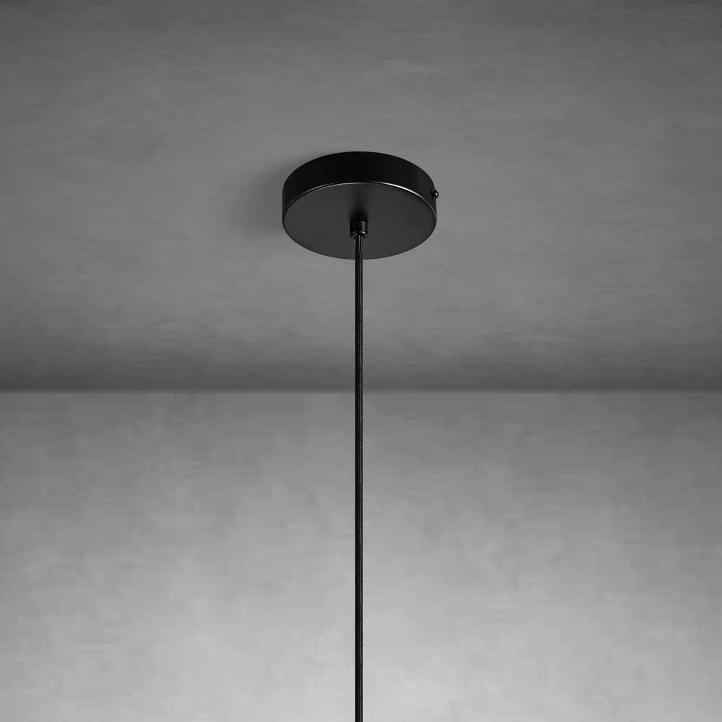 Spherical marble single pendant light