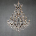 19th C. Romoco Iron & Crystal Round Chandelier 60"