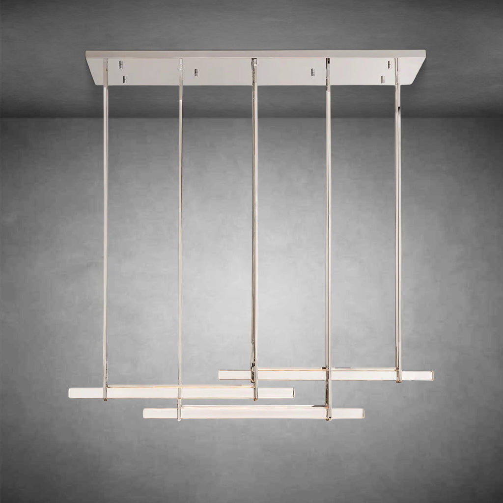 Auduban Crystal Triple Bar Linear Chandelier
