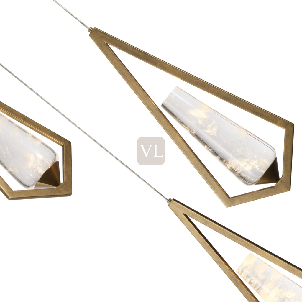 Geometric Crystal Drop Chandelier