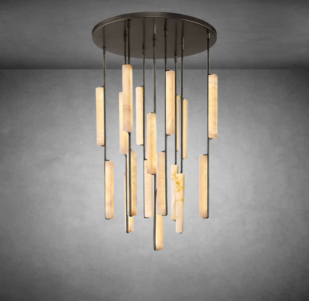 Auduban Alabaster Round Chandelier
