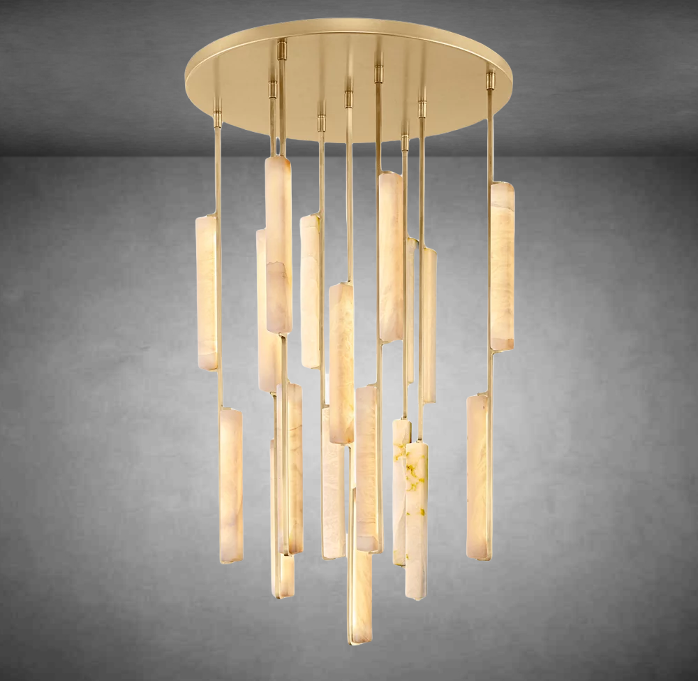 Auduban Alabaster Round Chandelier