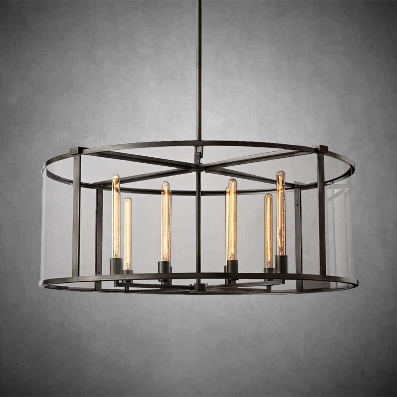Baker Glass Lantern Modern Round Chandelier 33''44"55''