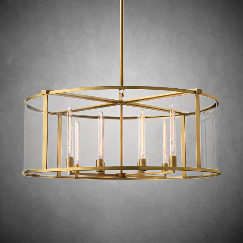 Baker Glass Lantern Modern Round Chandelier 33''44"55''