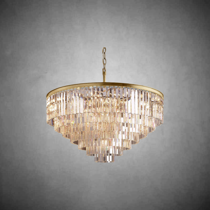 1920s Odaon Art Deco Round Chandelier 20"32''44''