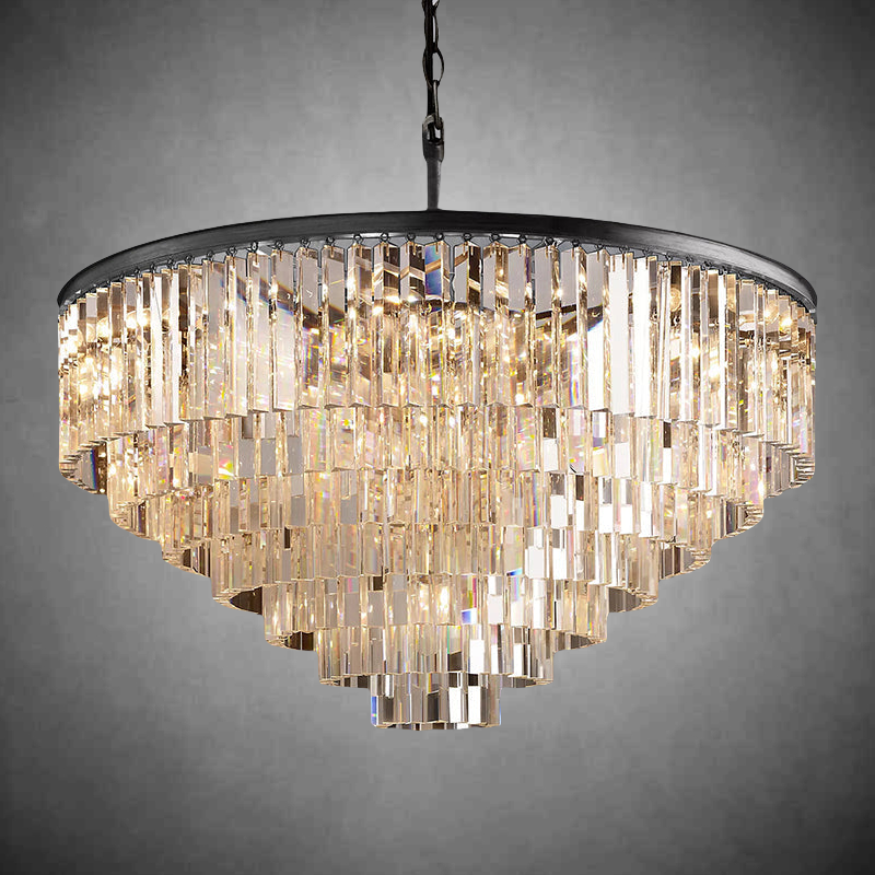 1920s Odaon Art Deco Round Chandelier 20"32''44''