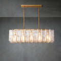 Lattace Clear Glass Rectangular Chandelier 49"67''