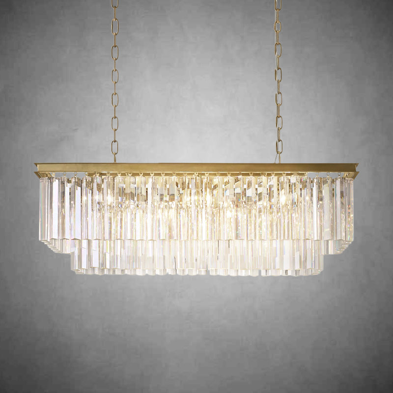1920s Odaon Art Deco Rectangular Chandelier 40''49"59''72''