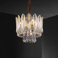 Modern Double Tier Flake Rain Crystal Chandelier