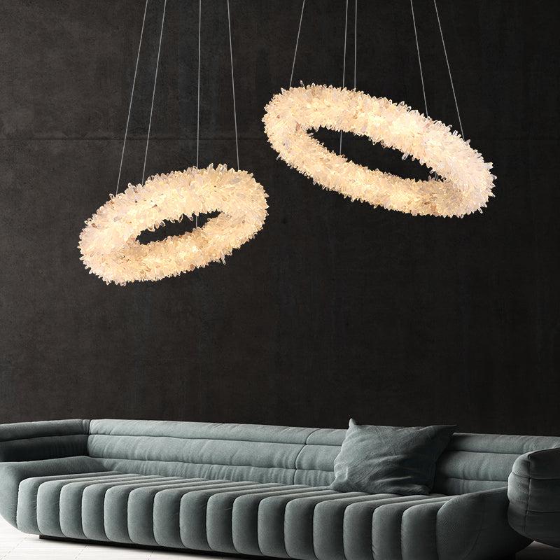 Rock Crystal Round Modern Chandelier - Calmoxve